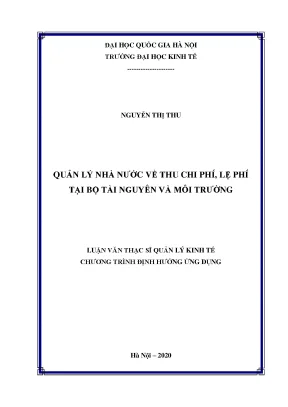 Quản Lý Nhà Nước Về Thu Chi Phí và Lệ Phí Tại Bộ Tài