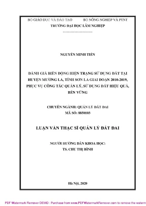 Đánh Giá Biến Động Sử Dụng Đất Tại Huyện Mường La Giai