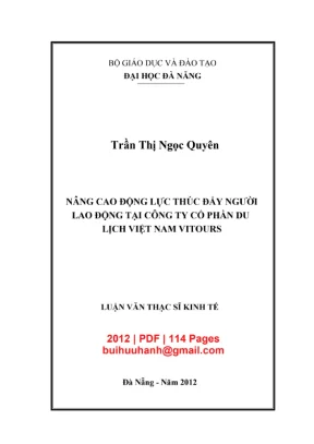 Nâng cao động lực lao động tại Vitours: Luận văn thạc sĩ