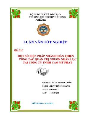 Giải Pháp Hoàn Thiện Quản Trị Nguồn Nhân Lực Tại Công Ty