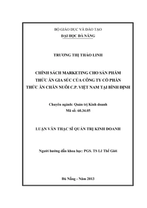 Chính sách Marketing Thức ăn Gia súc: C.P Việt Nam tại