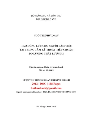 Luận văn Thạc sĩ: Tạo động lực cho người lao động