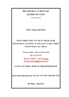 Luận văn quản trị quan hệ khách hàng tại công ty Impac