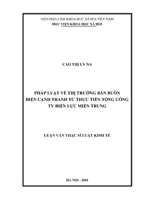 Pháp Luật Thị Trường Bán Buôn Điện Cạnh Tranh Tại Tổng