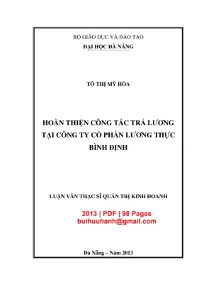 Luận văn: Hoàn thiện công tác trả lương tại doanh nghiệp