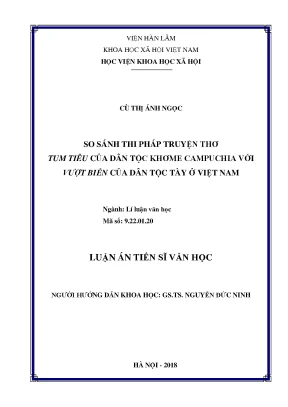 So Sánh Thi Pháp Truyện Thơ Tum Tiêu và Vượt Biển: