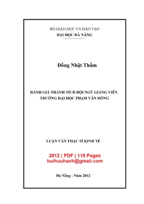 Luận văn Đánh giá thành tích giảng viên ĐH Phạm Văn Đồng