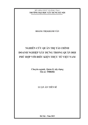 Nghiên Cứu Quản Trị Tài Chính Doanh Nghiệp Xây Dựng