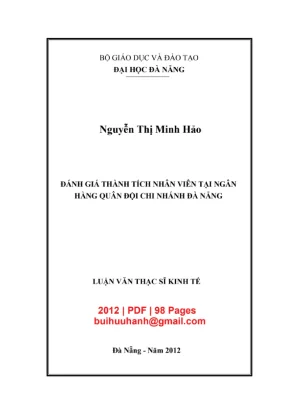Luận văn Đánh giá thành tích nhân viên tại MB Bank Đà Nẵng