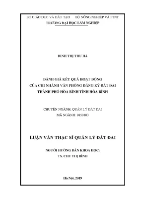 Đánh Giá Hoạt Động Văn Phòng Đăng Ký Đất Đai Tại Hòa Bình