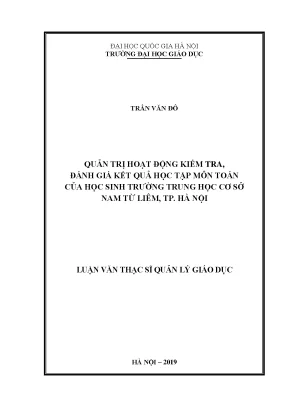Quản Trị Kiểm Tra và Đánh Giá Kết Quả Học Tập Môn Toán 