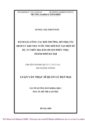 Đánh giá công tác bồi thường và tái định cư khi thu hồi