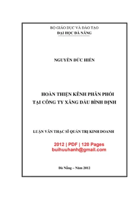 Luận văn: Hoàn thiện kênh phân phối xăng dầu Bình Định