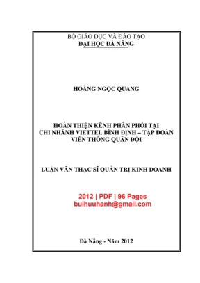 Luận văn hoàn thiện kênh phân phối tại Viettel Bình Định