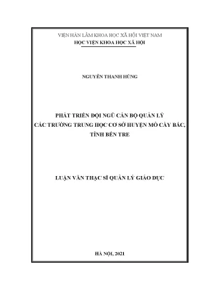 Phát Triển Đội Ngũ Cán Bộ Quản Lý Trường Trung Học Cơ Sở