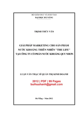 Luận văn: Giải pháp Marketing cho nước khoáng The Life