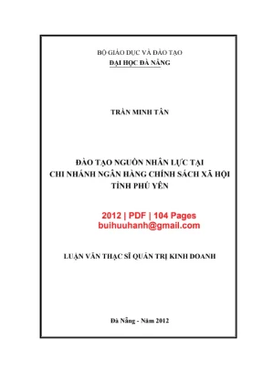 Luận văn đào tạo nguồn nhân lực tại NHCSXH tỉnh Phú Yên