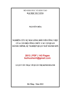 Luận văn: Sự hài lòng của cán bộ quận Ngũ Hành Sơn [PDF]