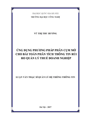 Phân Tích Rủi Ro Quản Lý Thuế Doanh Nghiệp Bằng Phương