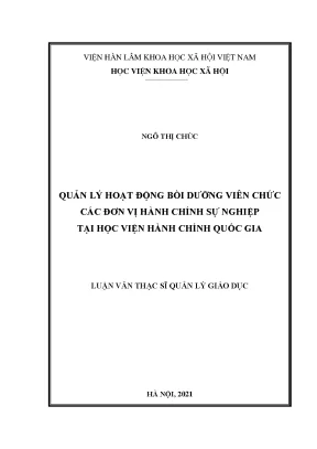 Quản lý bồi dưỡng viên chức tại Học viện Hành chính Quốc gia