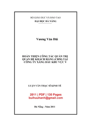 Luận văn CRM tại công ty xăng dầu khu vực V (PDF)
