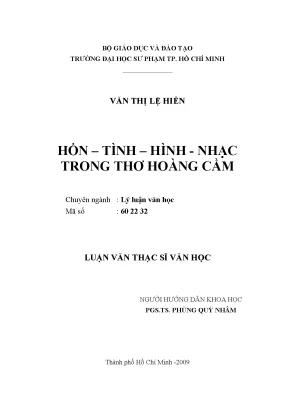 Khám Phá Hồn – Tình – Hình – Nhạc Trong Thơ Hoàng Cầm