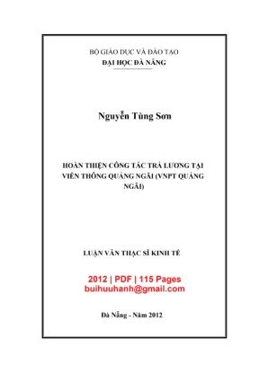 Luận văn: Hoàn thiện công tác trả lương tại VNPT Quảng Ngãi