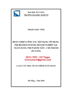 Luận văn: Xếp hạng tín dụng nội bộ KHDN tại NCB Đà Nẵng