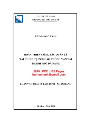 Luận văn: Quản lý tài chính tại Sở GTVT Đà Nẵng