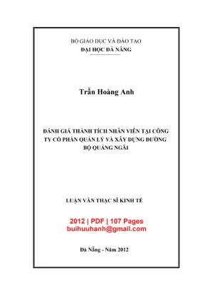Luận văn thạc sĩ kinh tế: Đánh giá thành tích nhân viên