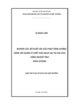 Giải Pháp Quản Lý Chất Thải Nguy Hại Tại Khu Công Nghiệp 
