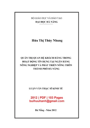Luận văn CRM tín dụng tại Agribank Đà Nẵng (PDF)