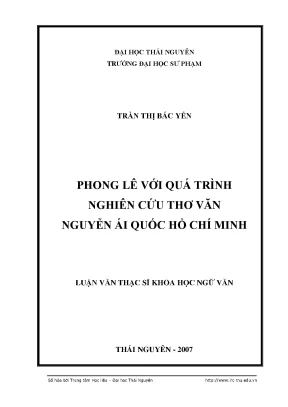 Nghiên Cứu Thơ Văn Nguyễn Ái Quốc - Hồ Chí Minh của Phong Lê