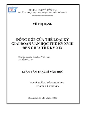 Đóng Góp Của Thể Loại Ký Trong Văn Học Việt Nam Thế Kỷ