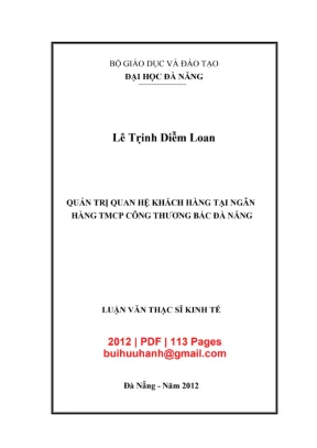 Luận văn CRM Ngân hàng Công Thương Bắc Đà Nẵng (2012)