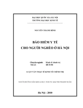 Bảo Hiểm Y Tế Cho Người Nghèo Tại Hà Nội: Thực Trạng và