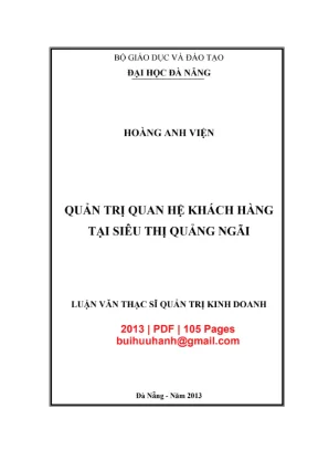 Luận văn Thạc sĩ CRM tại Siêu thị Quảng Ngãi (PDF)