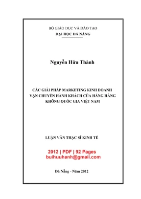 Luận văn: Giải pháp Marketing cho Vietnam Airlines