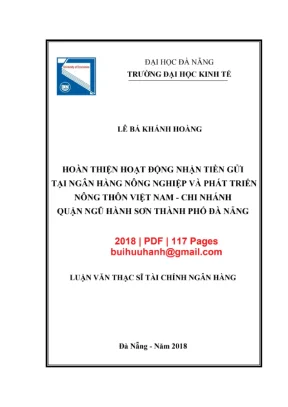 Luận văn ThS: Nhận tiền gửi tại Agribank Ngũ Hành Sơn