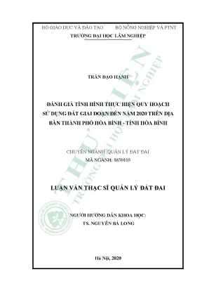 Đánh Giá Quy Hoạch Sử Dụng Đất Tại Thành Phố Hòa Bình