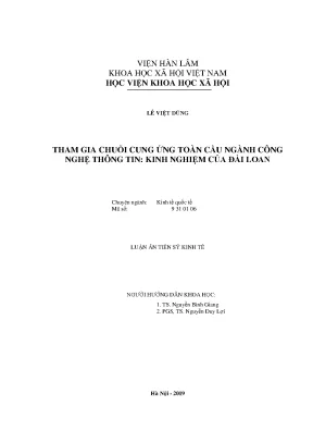 Tham Gia Chuỗi Cung Ứng Toàn Cầu Ngành Công Nghệ Thông