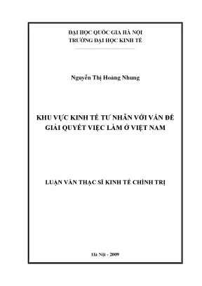Vai Trò Của Khu Vực Kinh Tế Tư Nhân Trong Giải Quyết