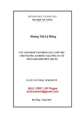 Luận văn: Giải pháp tạo động lực làm việc cho nhân viên