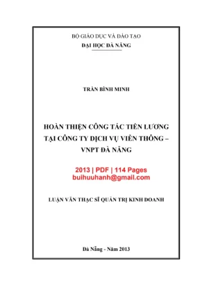 Luận văn: Hoàn thiện tiền lương tại VNPT Đà Nẵng