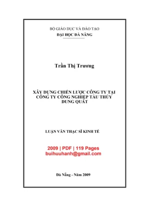 Luận văn: Xây dựng chiến lược Cty Tàu thủy Dung Quất