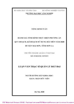 Đánh Giá Quy Hoạch Sử Dụng Đất Huyện Mai Sơn Đến Năm 2020