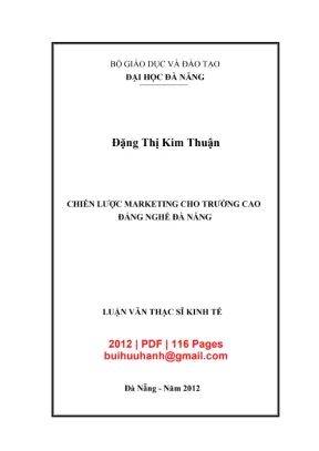 Luận văn: Chiến lược Marketing cho trường CĐ nghề Đà Nẵng