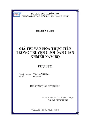 Giá trị văn hóa trong truyện cười dân gian Khmer Nam Bộ