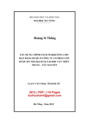Chính sách marketing cho rượu tại HALICO miền Trung-Tây