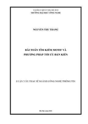 Nghiên Cứu Tối Ưu Đàn Kiến Trong Tìm Kiếm Motif Sinh Học